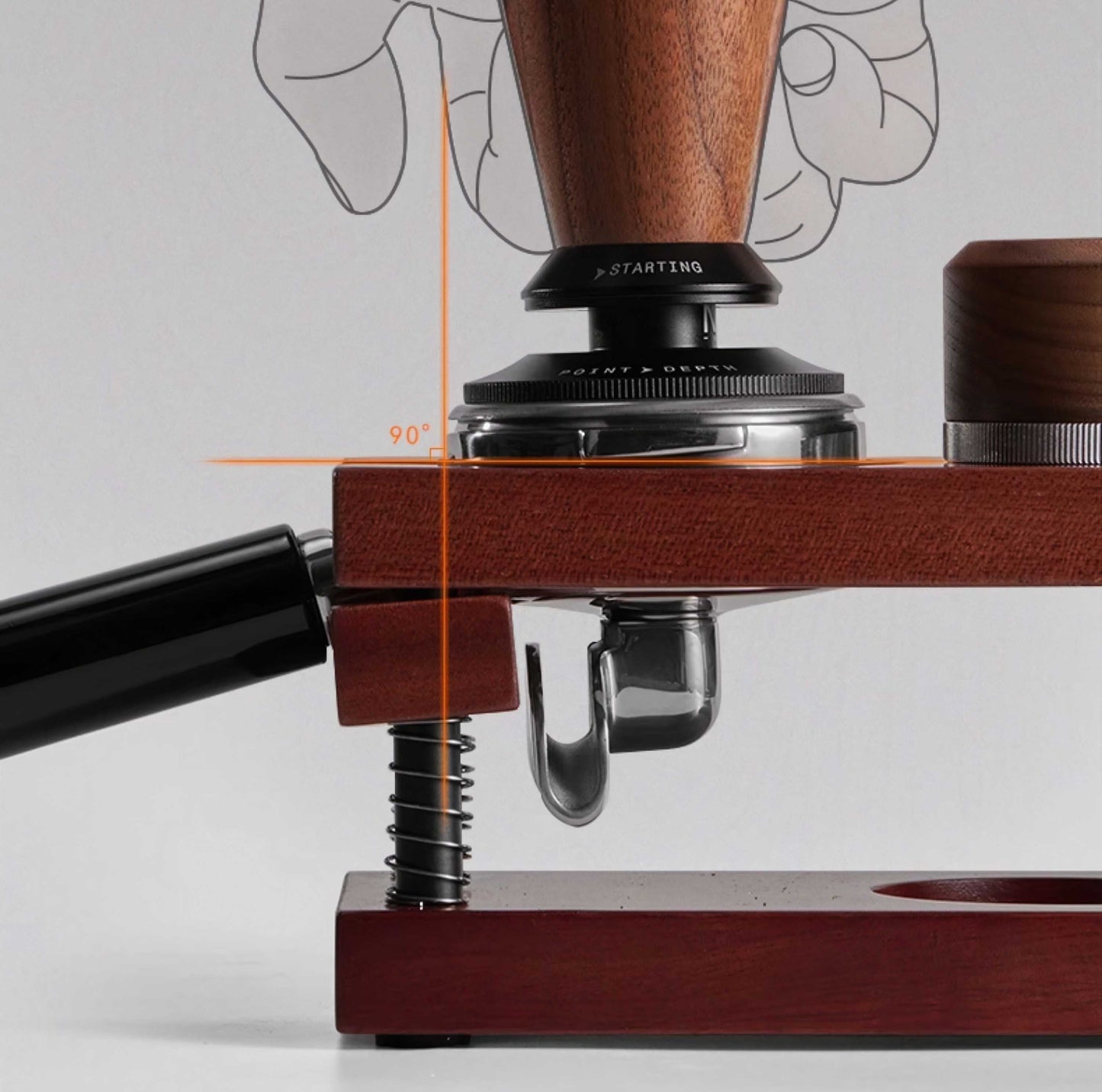 Espresso Tamping Holder with Spring Feedback