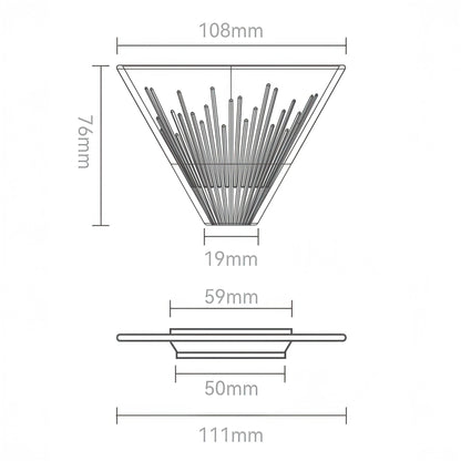Ray Star Shadow V60 Style Pour Over Coffee Dripper