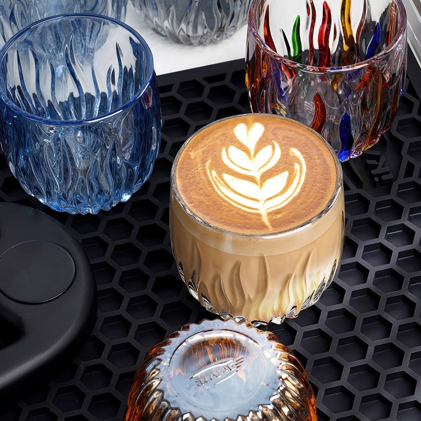 Flame Crystal Cut Glass Coffee Cup