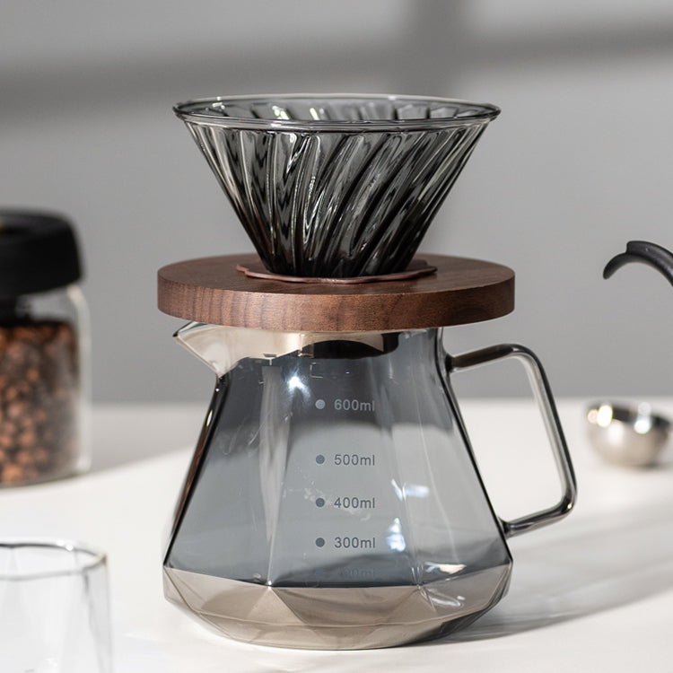 Coffee Brewing V60 Set with Walnut Wood Holder - Thumbnail 5
