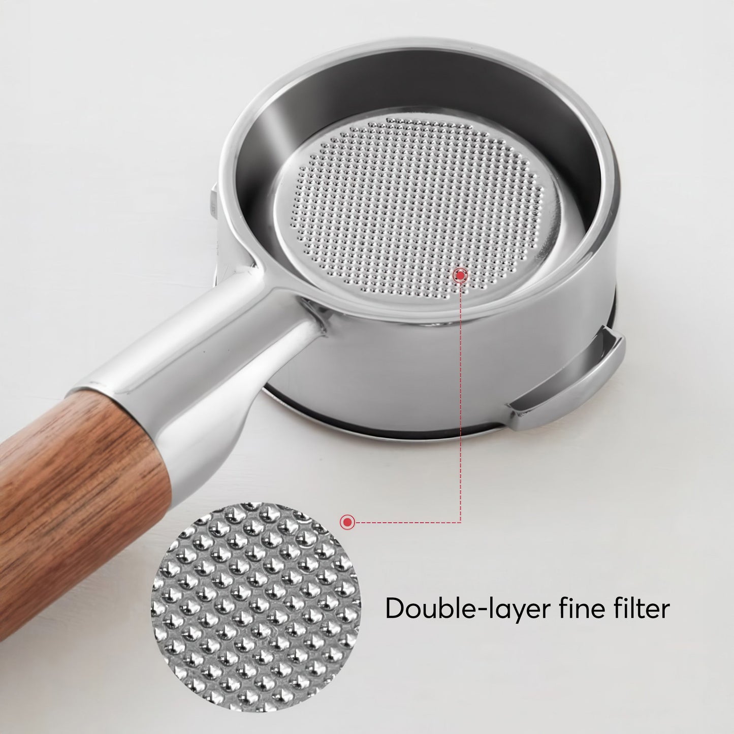 Bottomless Portafilter with Removable Double Spout