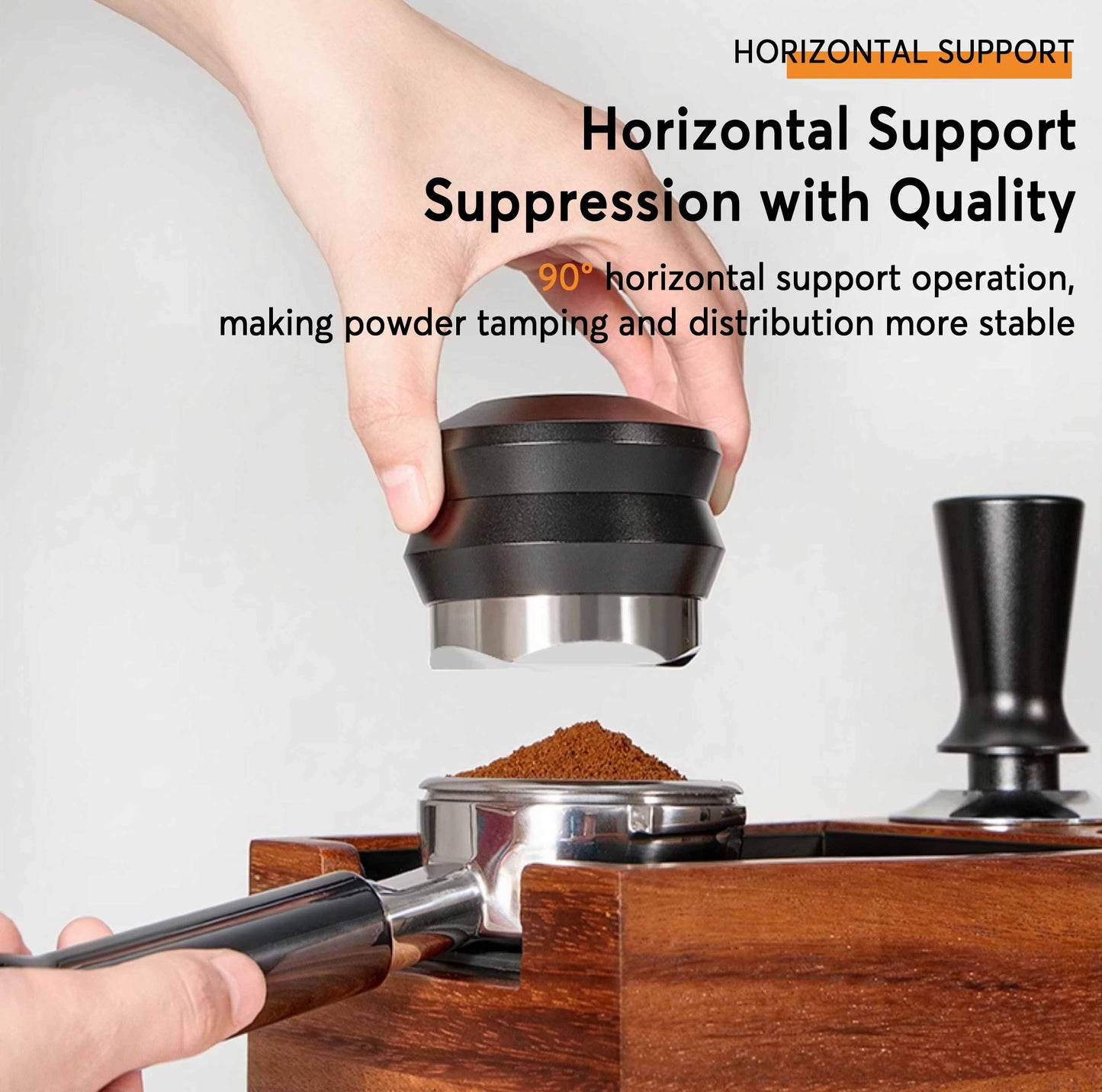 Wooden Coffee Tamper Station with Knock Box