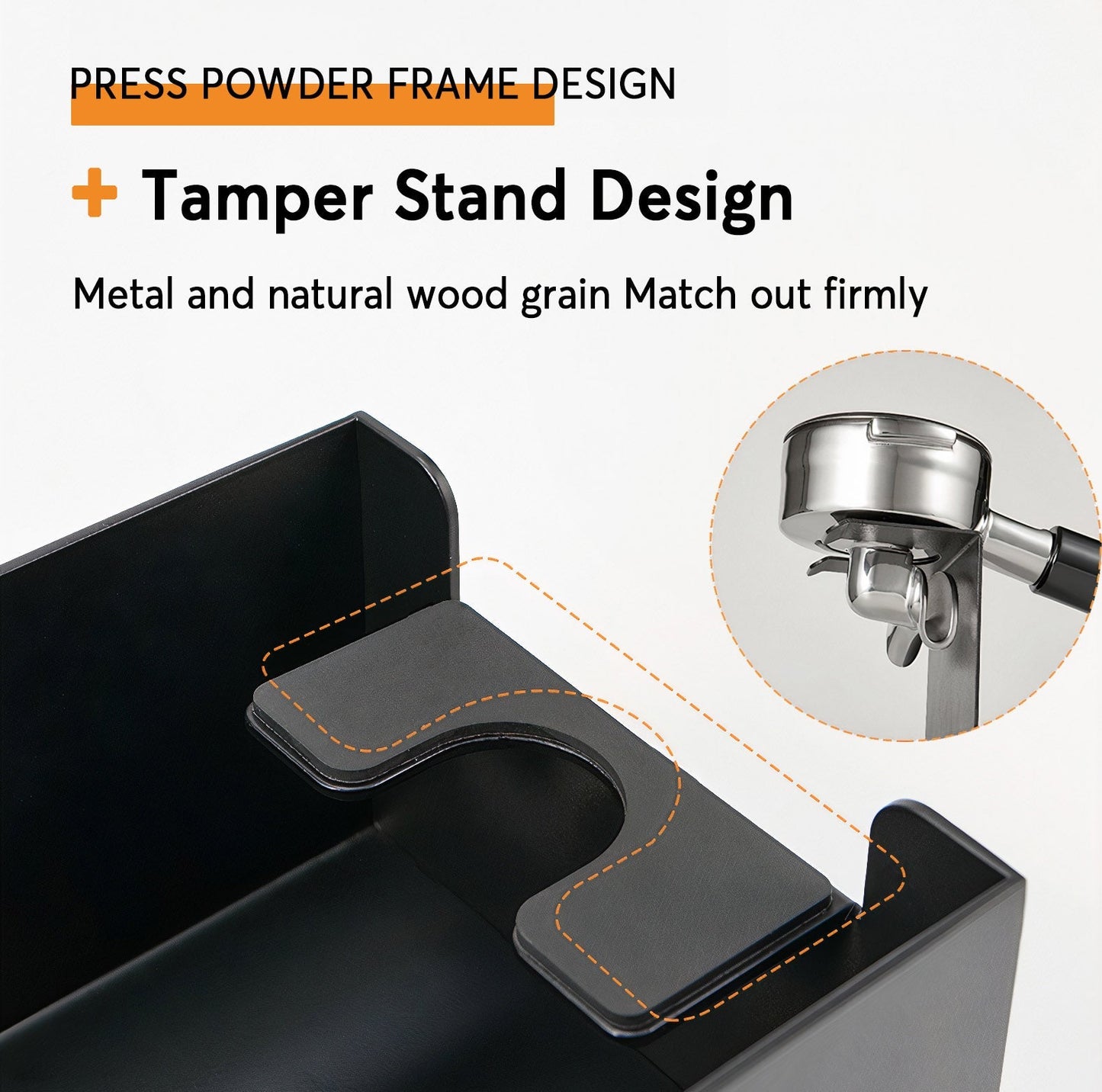 Wooden Coffee Tamper Station with Knock Box