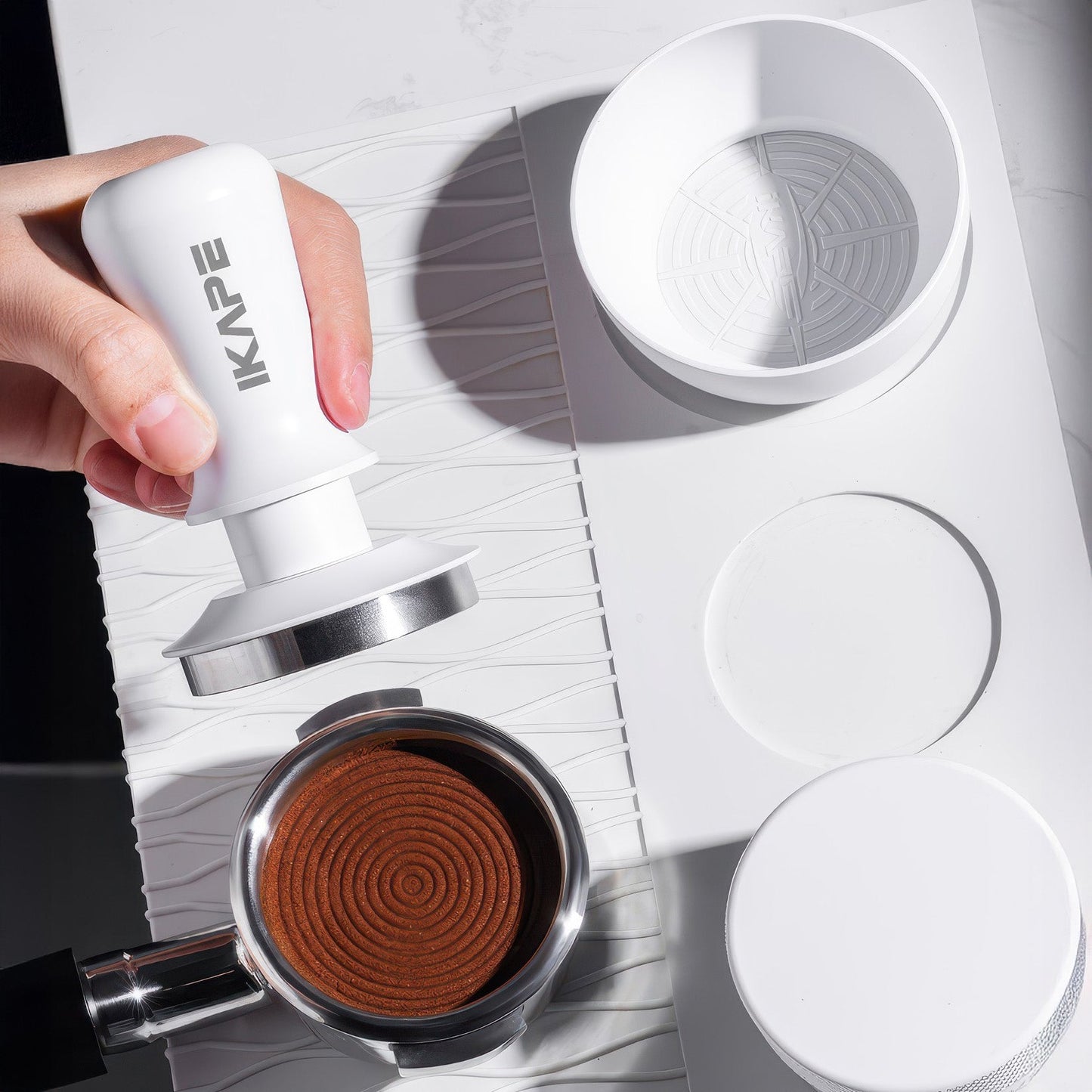 Espresso White Tamper & Distributor