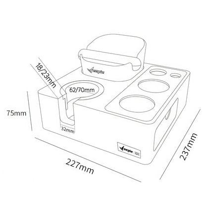 Barista Tamping Station with Knock Box Storage