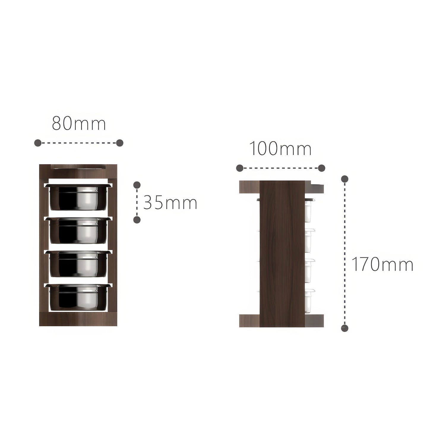 Handcrafted Wooden Portafilter Basket Storage