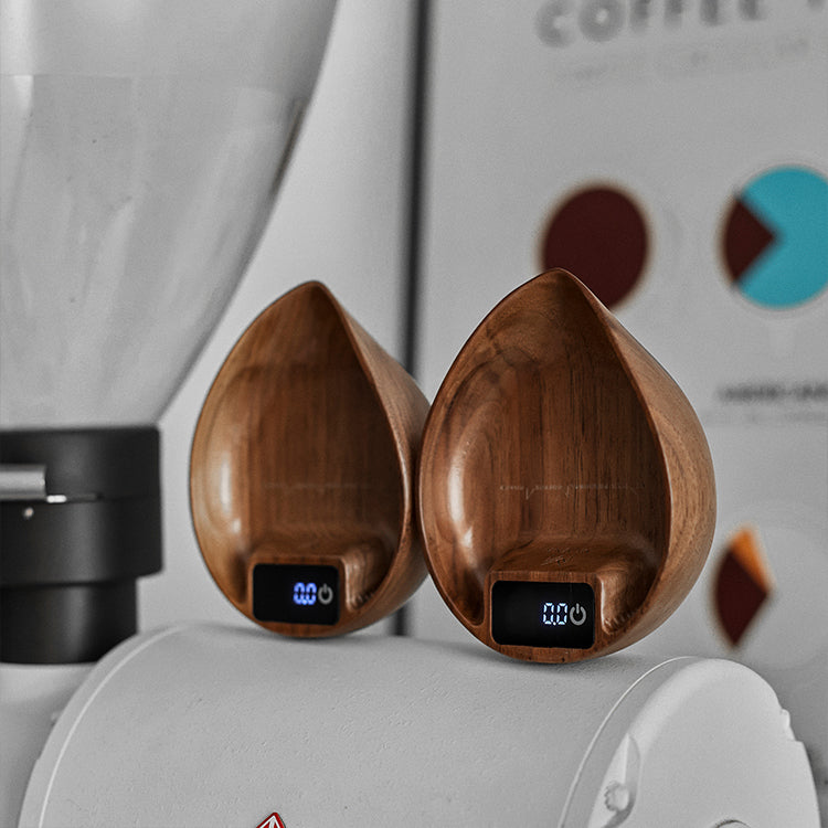 Electronic Walnut Coffee Scale With Leaf Shade