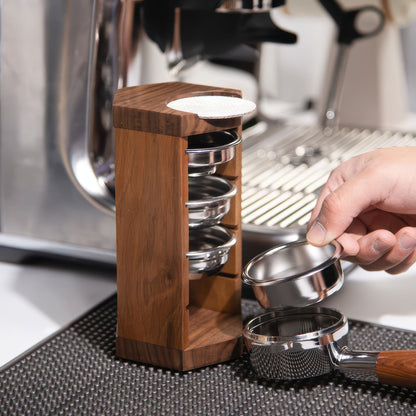 Handcrafted Wooden Portafilter Basket Storage