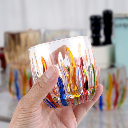 Flame Crystal Cut Glass Coffee Cup