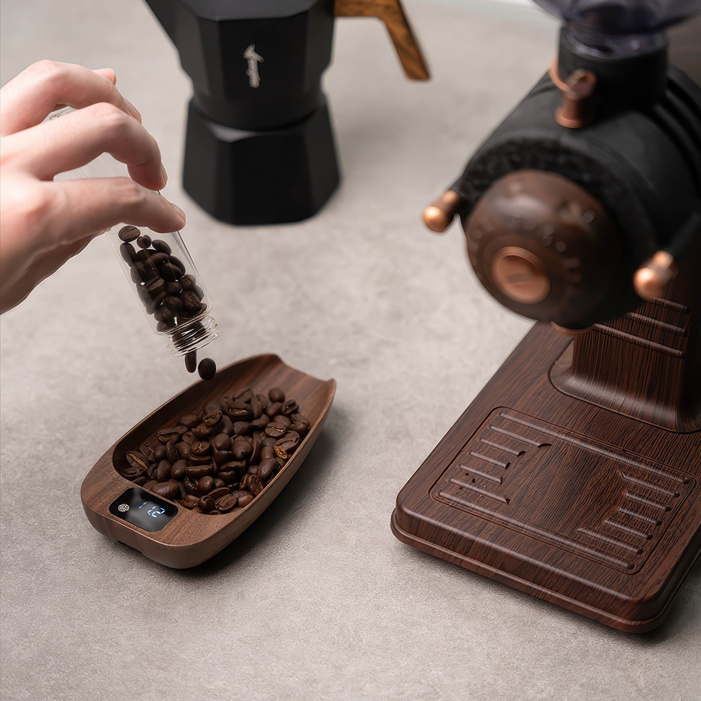 Walnut Wood Coffee Scale for Espresso