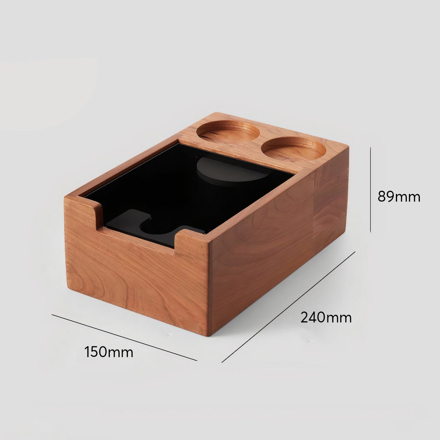 Wooden Coffee Tamper Station with Knock Box