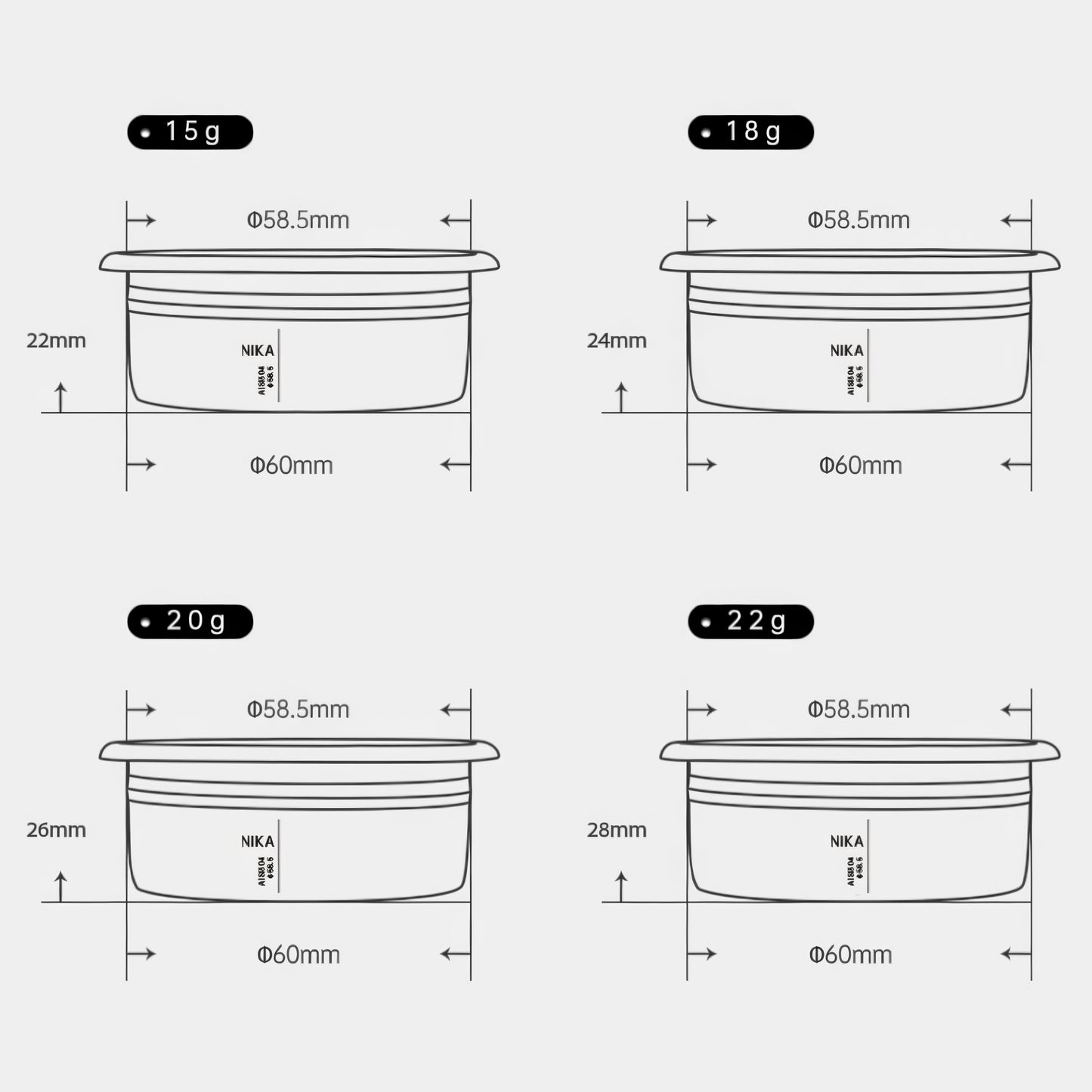 Coffee Espresso Filter Baskets Precision 58mm