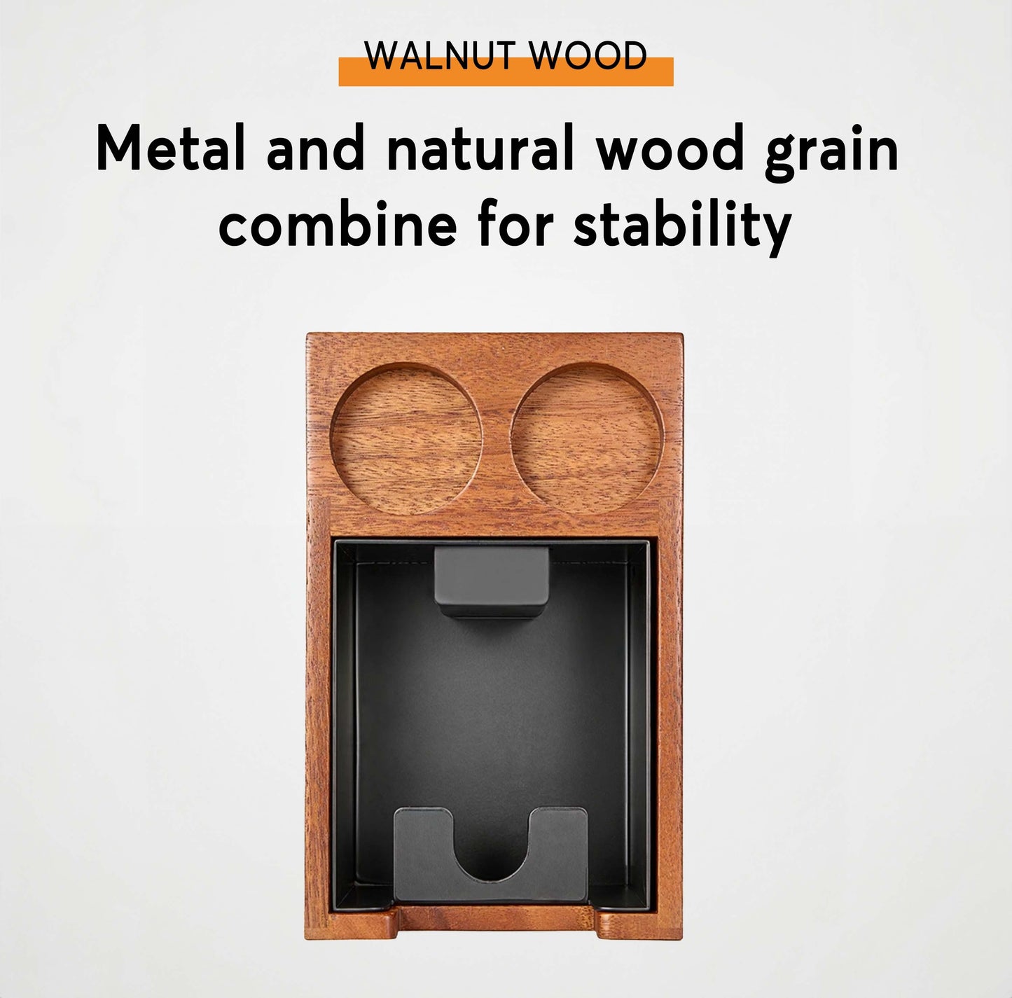 Wooden Coffee Tamper Station with Knock Box