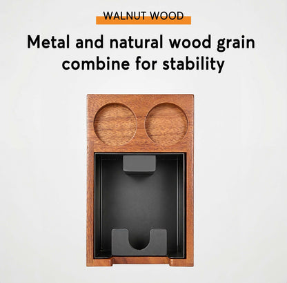 Wooden Coffee Tamper Station with Knock Box