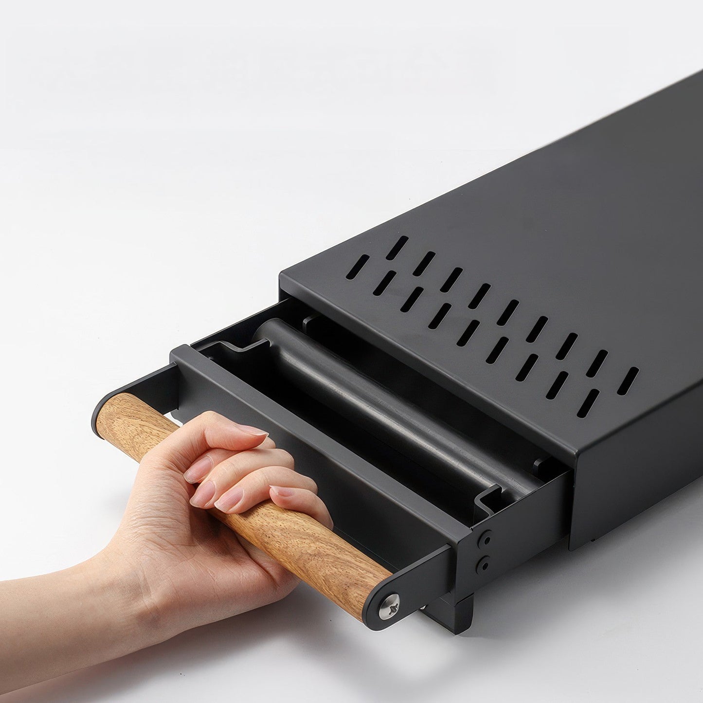 Drawer Coffee Knock Box with Wood Handle