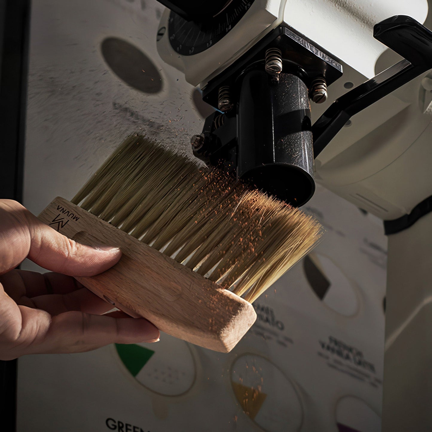 Solid Wood Coffee Cleaning Brush Set