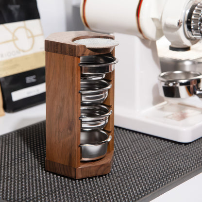 Handcrafted Wooden Portafilter Basket Storage