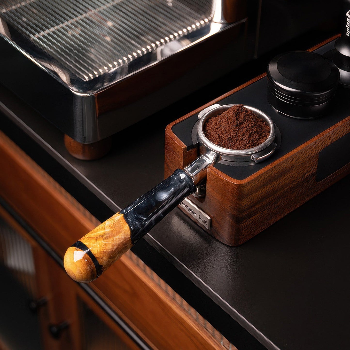 Walnut & Resin Handle Bottomless Portafilter
