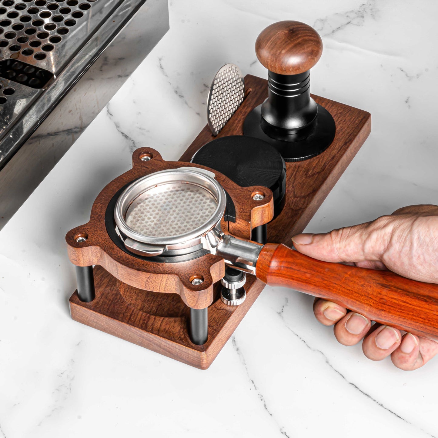 Sapele Wood Espresso Tamper Holder