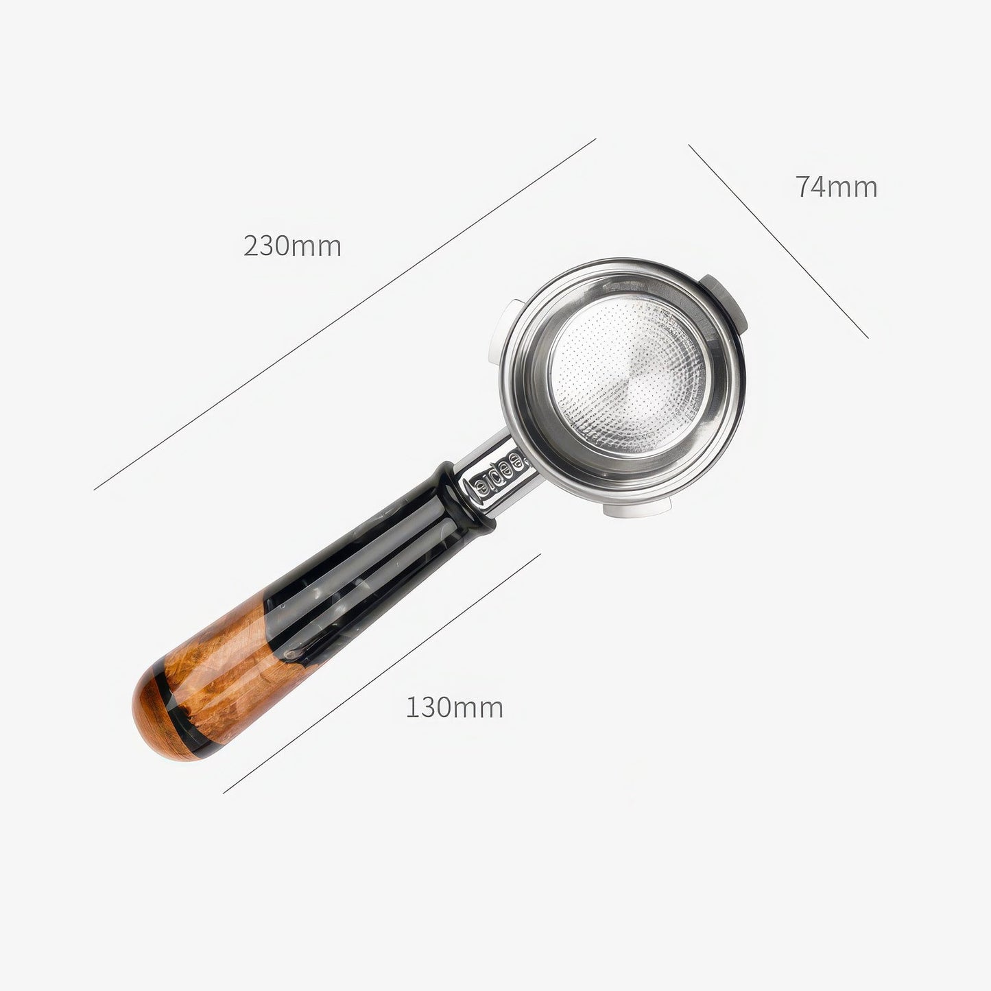 Walnut & Resin Handle Bottomless Portafilter