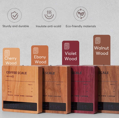 High Precision Wooden Coffee Scale with Touch Sensor
