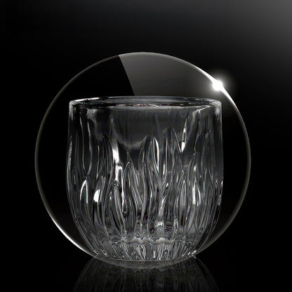 Flame Crystal Cut Glass Coffee Cup