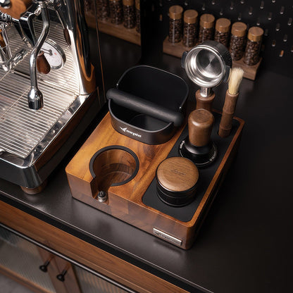 Barista Tamping Station with Knock Box Storage