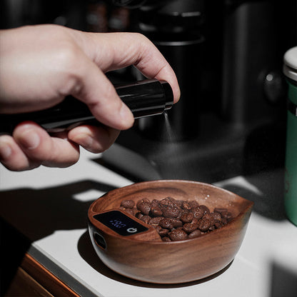 Electronic Walnut Coffee Scale With Leaf Shade