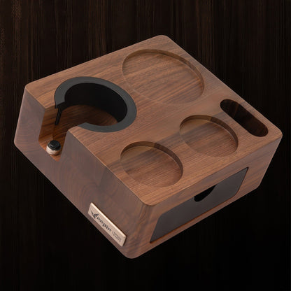 Walnut Wood Coffee Tamping Station