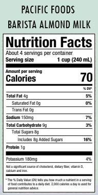 Pacific Foods Barista Series Almond Milk - 2 cases of 12, 32oz cartons (24 cartons)