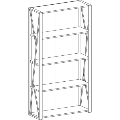 Safco Mood Bookcases, Four-Shelf, 31.75w x 12d x 59h, Gray