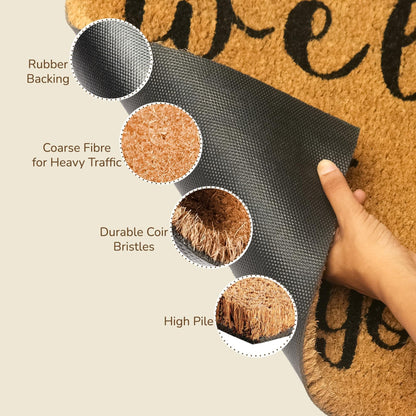 Coir Front Door mat with Hope You Like Dogs Print, 30x17x0.6