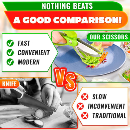 Salad Scissors for Chopped Salad Tool Vegetable Scissors Food Cutter Salad Chopper Scissors Salad Cutter Chopper Lettuce Shredder Lettuce Chopper for Chopped Salad Chopper Tool