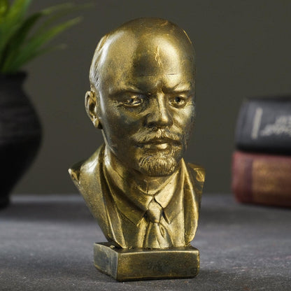 Vladimir Lenin Russian Soviet Communist Leader Bust Sculpture Statue Collectible Art Figurine Figure (Red)