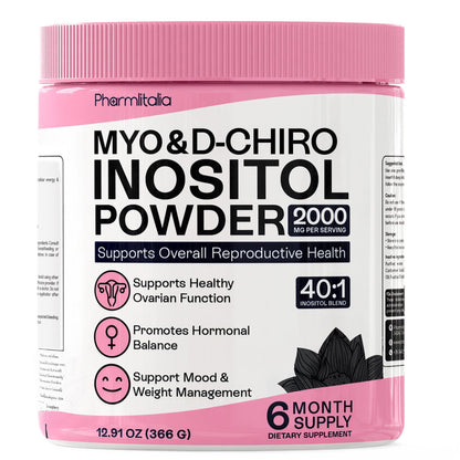 Myo Inositol & D Chiro Inositol Powder   Inositol Powder Supplement for Women Hormone Balance & Healthy Ovarian Support   Myo Inositol 40:1 Blend Great Alternative to Capsules (12.91 oz)
