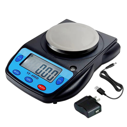 Ounce Carat and Gram Scale 0.01g Accuracy Electronic Scale Science Digital Scale Lab Balance LCD 600g Capacity   USB Charger and AC DC Adapter Included