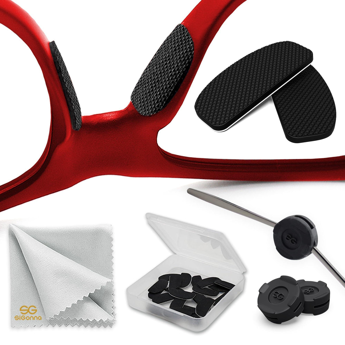 Eyeglass Nose Pads Grips  1 mm Adhesive Glasses Nose Grip Non Slip  Silicone Eyeglasses Nose Pads Anti Slip  Sunglass Nose Pads Bridge 1mm x 7mm x 16mm (6 Pairs Black)