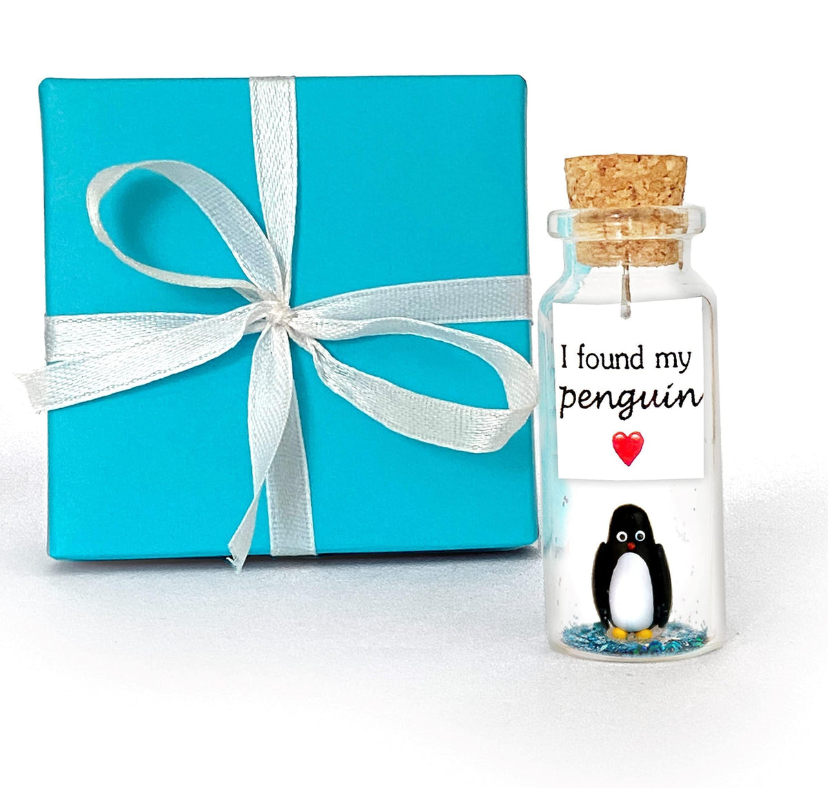 Cute and Kawaii Anniversary Presents Message in a Bottle in Teal Gift Box