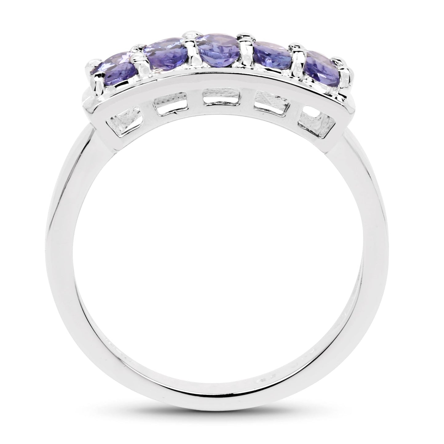 1.25 Carat Genuine Tanzanite .925 Sterling Silver Ring