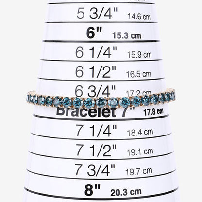 12.95 Carat Genuine Blue Diamond 14K Yellow Gold Bracelet