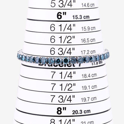 14.33 Carat Genuine Blue Diamond 14K White Gold Bracelet
