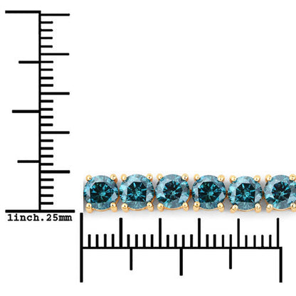 14.33 Carat Genuine Blue Diamond 14K Yellow Gold Bracelet