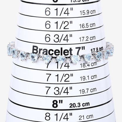 11.62 Carat Genuine Blue Topaz and White Diamond .925 Sterling Silver Bracelet