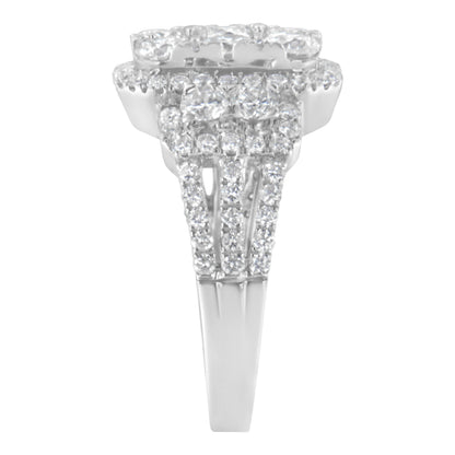 14K White Gold 2 1/4 Cttw Diamond Cocktail Cluster Ring (G-H Color, SI2-I1 Clarity) - Size 7