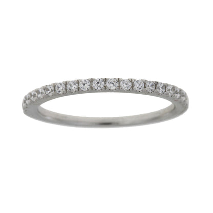 Cubic Zirconium Wedding Band Ring Sterling Silver