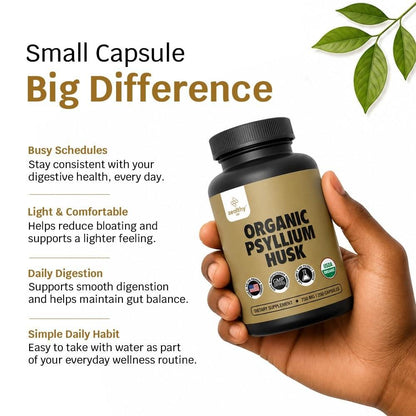 Organic Psyllium Husk Capsules 750 mg, Natural Fiber Supplement for Gut Health*  Alternative to Psyllium Husk Powder, Zealthy Life, 250 Capsules  Pack of 2