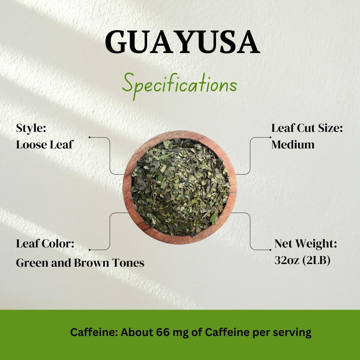 Guayusa Tea   32oz (2LB)  Organic Loose Leaf Tea  Traditional Guayusa Loose Leaf  66mg Caffeine   Antioxidants & L Theanine  Yerba Mate & Coffee Alternative