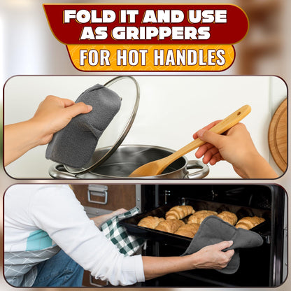 4 Pcs Microwave Bowl Cozy Holders (Gray & White Checkered) – Heat Resistant Microwave Bowl Holders for Hot Food Protect Hands from Hot Dishes – Soft Fabric for Safe & Convenient Use in the Kitchen