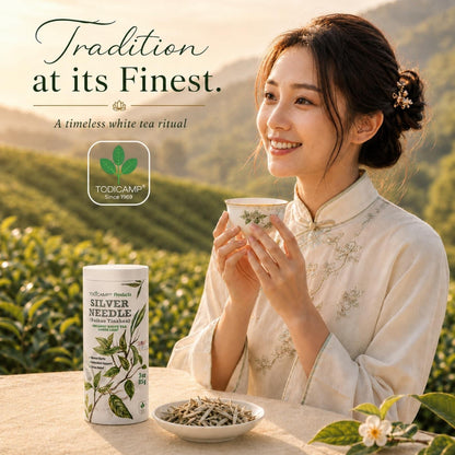 TODICAMP Premium Silver Needle Tea  3 oz of Premium White Tea Loose Leaf