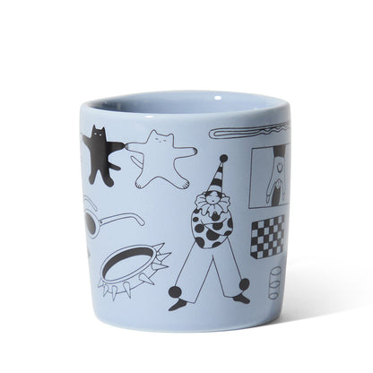 notNeutral x Katya Krasnova Lino Coffee Mug (10oz) - Cats & Tats Periwinkle